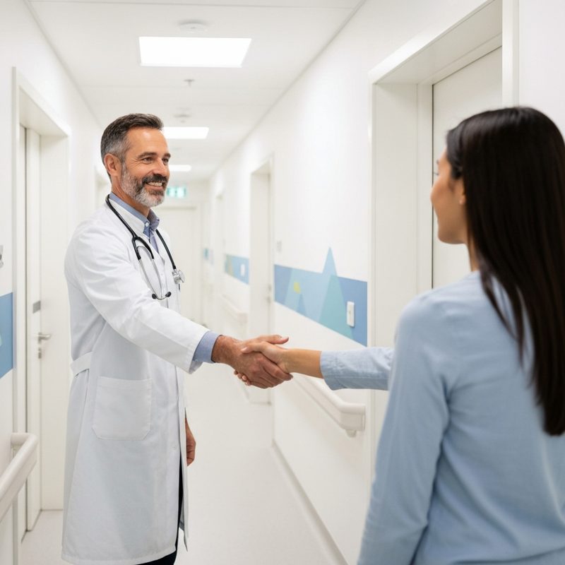 Empfang eines Schweizer Spitals